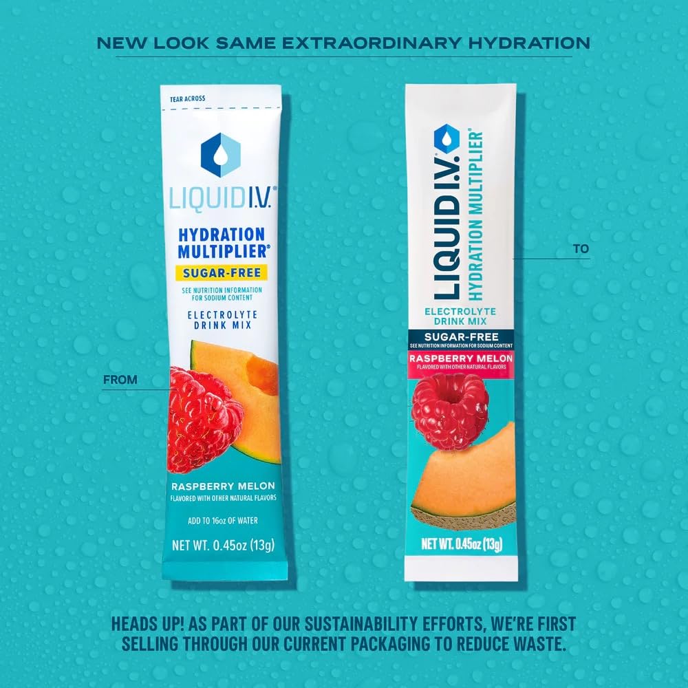 Liquid I.V.® Hydration Multiplier Sugar-Free - Raspberry Melon | Electrolyte Powder Drink Mix | 3 Pack (42 Servings) Liquid I.V.Buy Supplements Australia