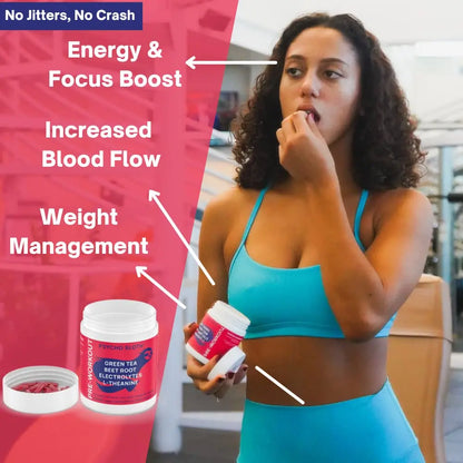 Pre Workout Pills and Creatine HCL Pills Bundle - Endless Energy, Muscle Growth, Endurance Goba Tea