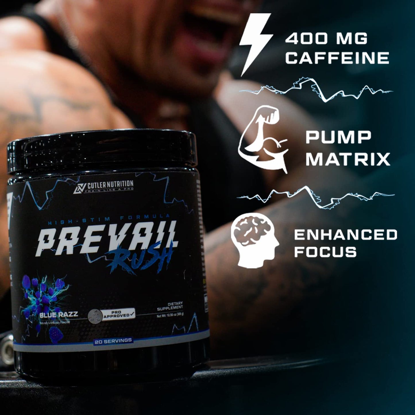 Cutler Nutrition High Stim Pre Workout Powder Prevail Rush Preworkout for Men & Women Cutler NutritionBuy Supplements Australia