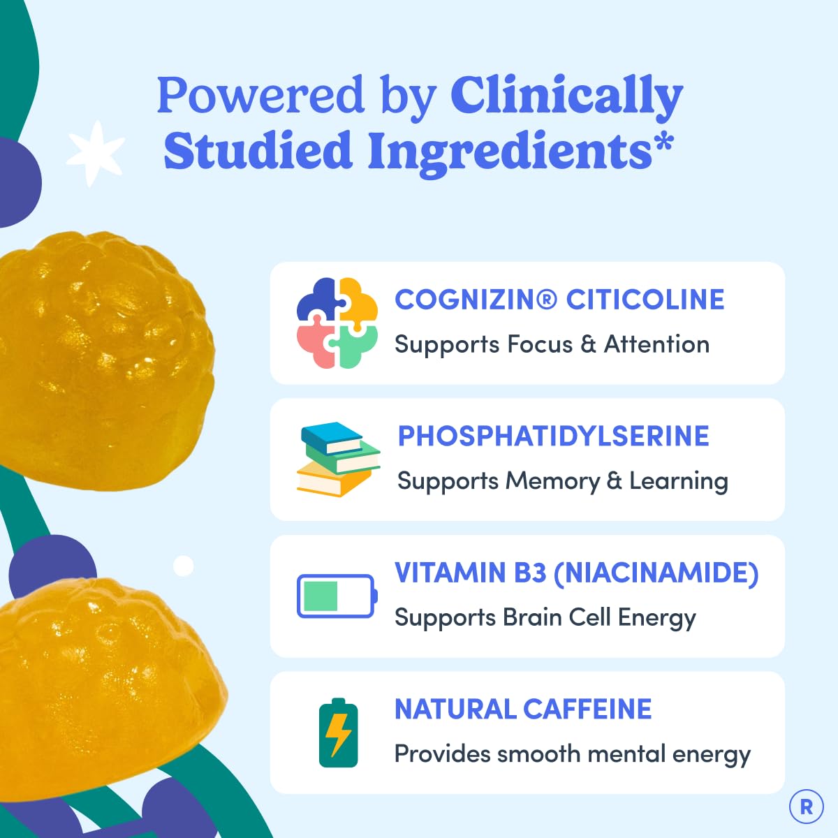 FIRST DAY Men’s Daily Nootropic Brain Supplement Gummies for Focus, Memory & Mental Energy | with Cognizin® Citicoline, Phosphatidylserine & Natural Caffeine | Vegan, Allergen-Free | 30-Day Supply FIRST DAYBuy Supplements Australia