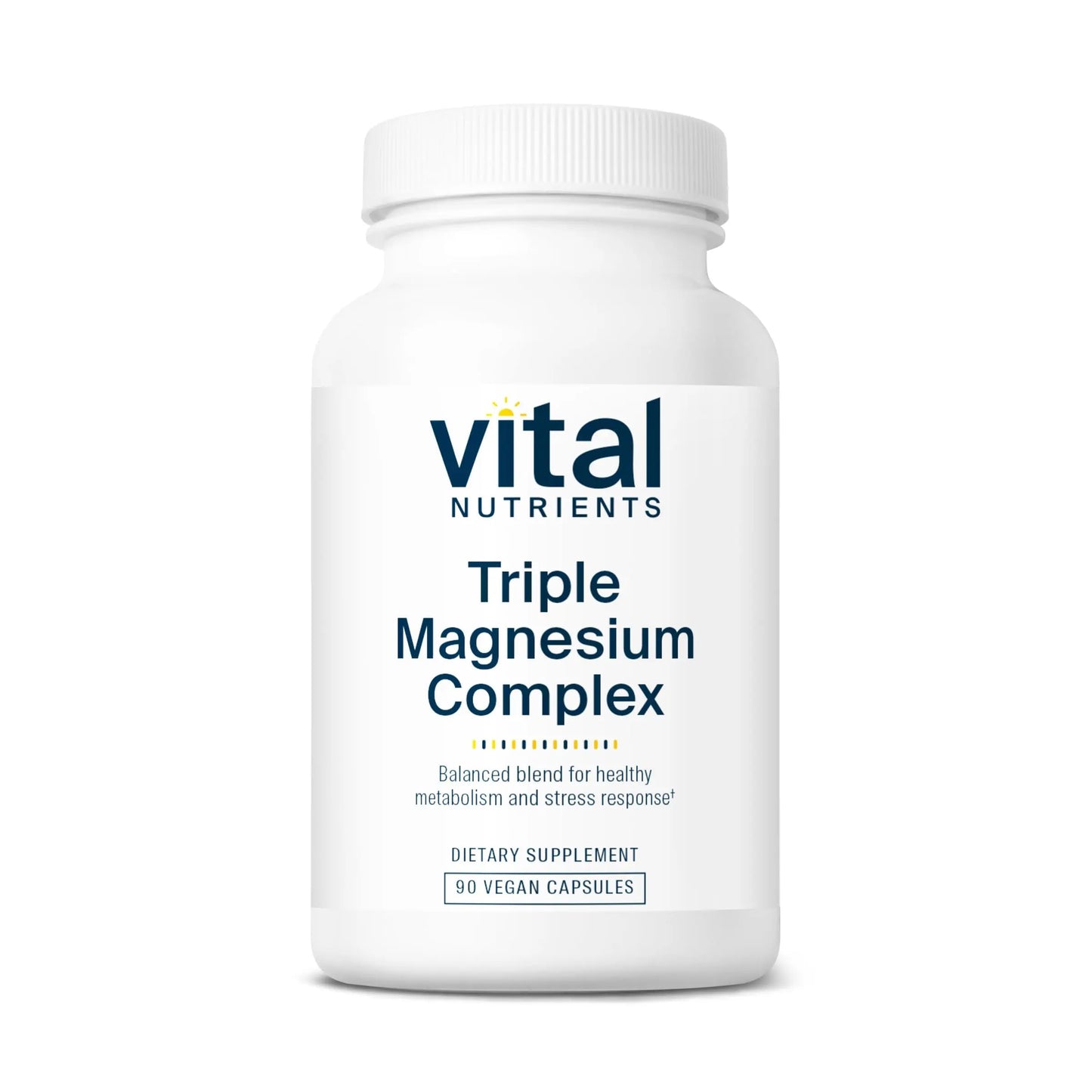 Vital Nutrients Triple Magnesium Complex supplement bottle on a white background