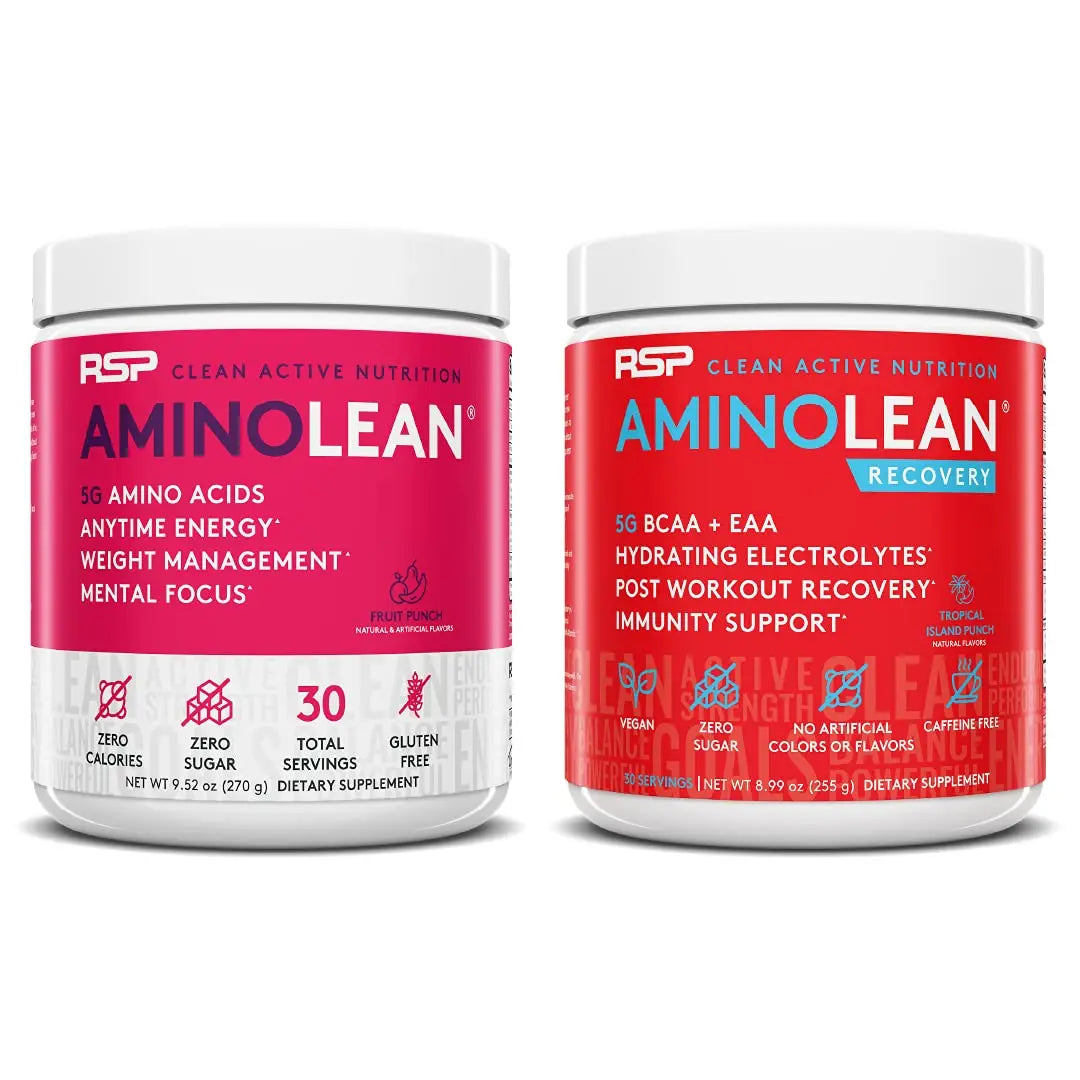 RSP NUTRITION AminoLean Pre Workout Energy (Fruit Punch 30 Servings) with AminoLean RSP NUTRITION