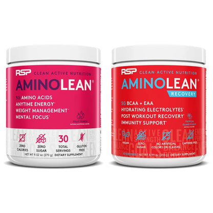 RSP NUTRITION AminoLean Pre Workout Energy (Fruit Punch 30 Servings) with AminoLean RSP NUTRITION
