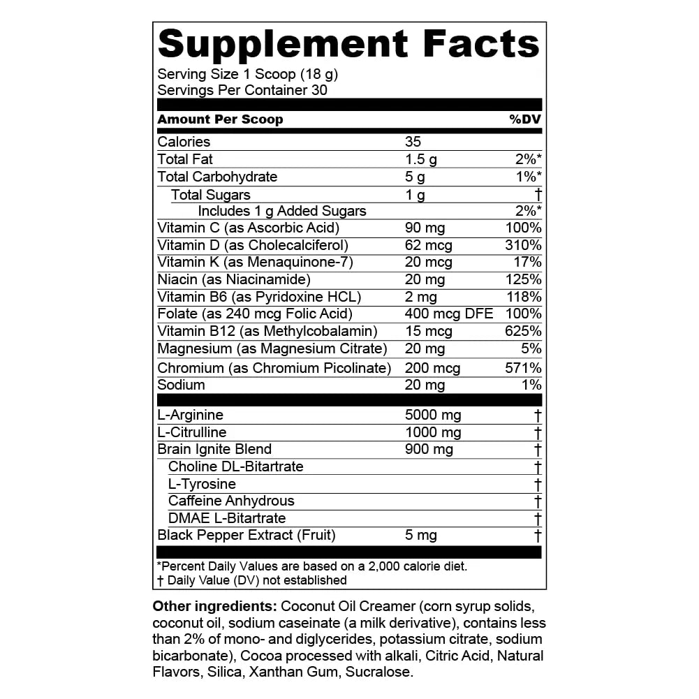 MTN OPS Hot Ignite Supercharged Energy Drink Mix Focus Enhancer, Hazelnut Cocoa MTN OPS