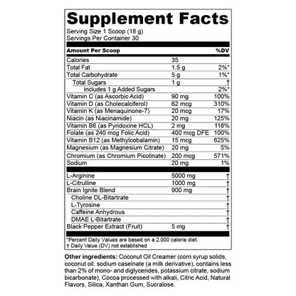 MTN OPS Hot Ignite Supercharged Energy Drink Mix Focus Enhancer, Hazelnut Cocoa MTN OPS