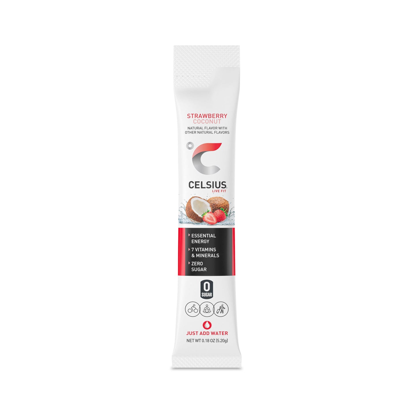 CELSIUS On-the-Go Essential Energy Drink Mix, Strawberry Coconut (14 Stick Pack) CELSIUSBuy Supplements Australia