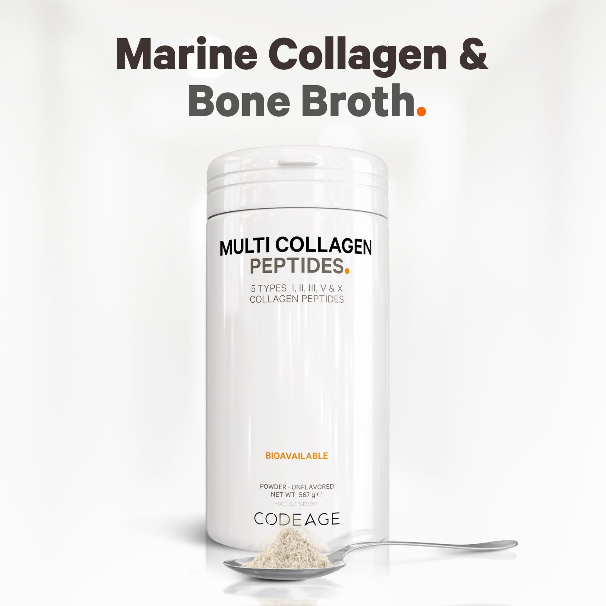 Codeage Multi Collagen Protein Powder Peptides, 2-Month Supply, Hydrolyzed, Type I, II, III, V, X Grass Fed CodeageBuy Supplements Australia
