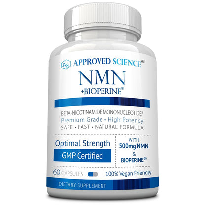 Approved Science NMN - 500mg Stable NMN - Cellular Energy, Healthy Aging - Pack of 1 - Made in USA - Vegan Approved ScienceBuy Supplements Australia
