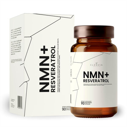 CLENVIA Premium NMN Supplement with Resveratrol – High Potency NAD+ Support Formula – >99.7% Purity – Third-Party Tested – Made in USA – 500mg Nicotinamide + 100mg Resveratrol – 90 Capsules CLENVIABuy Supplements Australia