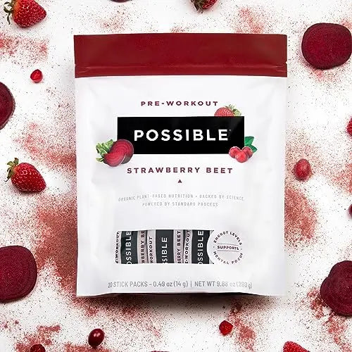 Possible Beet Pre-Workout - Strawberry Beet Flavor - Individually Wrapped Servings Possible