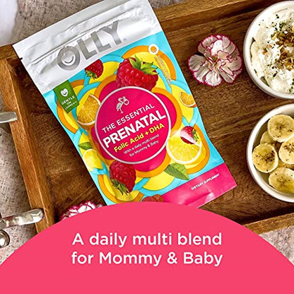 OLLY Prenatal Multivitamin Gummy, Supports Healthy Growth and Brain Development, Folic Acid OLLY