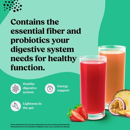 ColonBroom Psyllium Husk Powder - Colon Cleanse for Bloating Relief & Gut Health - Fiber Powder Drink - Easy to Mix - Vegan, Gluten Free, Non-GMO - Strawberry & Tropical Fruits (2 Pack) ColonBroomBuy Supplements Australia