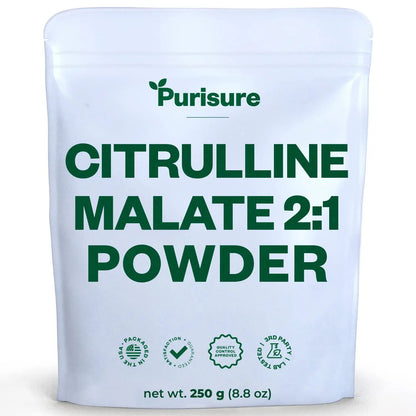 Purisure L-Ctrulline Powder 250g, Premium Citrulline 2:1 Malate Supplement for Strength Purisure