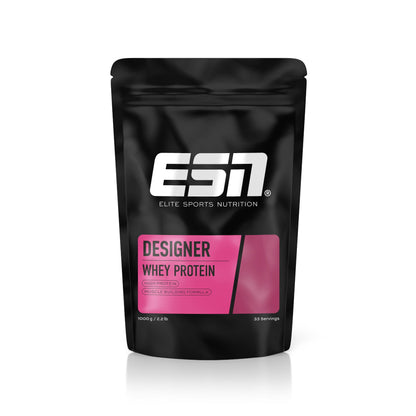ESN Designer Whey Protein Powder, Strawberry, 1000 g, 2.2 lbs, 33 Servings ESN