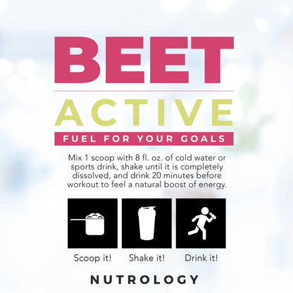 Nutrology Beet Active, Natural Pre-Workout Powder, Supports Energy, Endurance & Nitric Nutrology