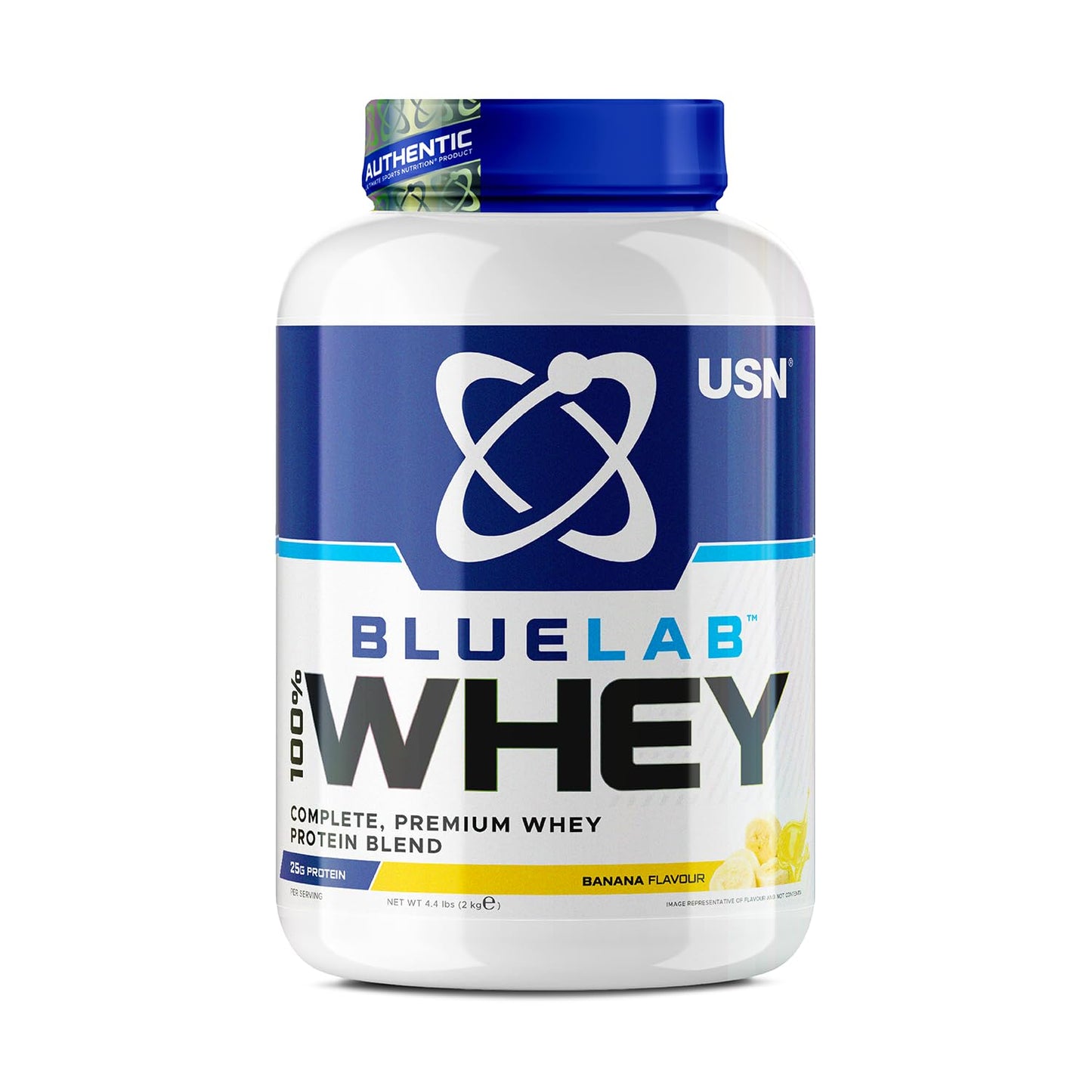 USN Blue Lab Whey Protein Powder: Banana - Whey Protein 2kg - Post-Workout USN