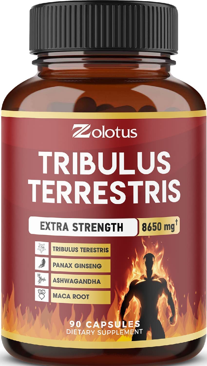 Zolotus Tribulus Terrestris, 8650mg Per Capsule, High Potency with Ashwagndha Zolotus