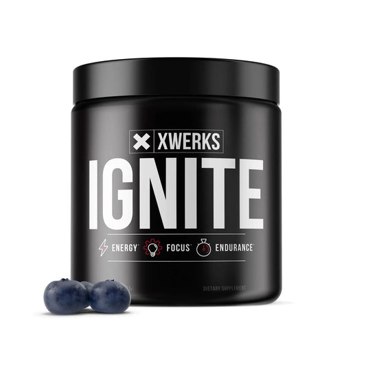 Xwerks Ignite Blue Razz Pre Workout Powder - Best Natural Keto Pre-Workout for Women Xwerks