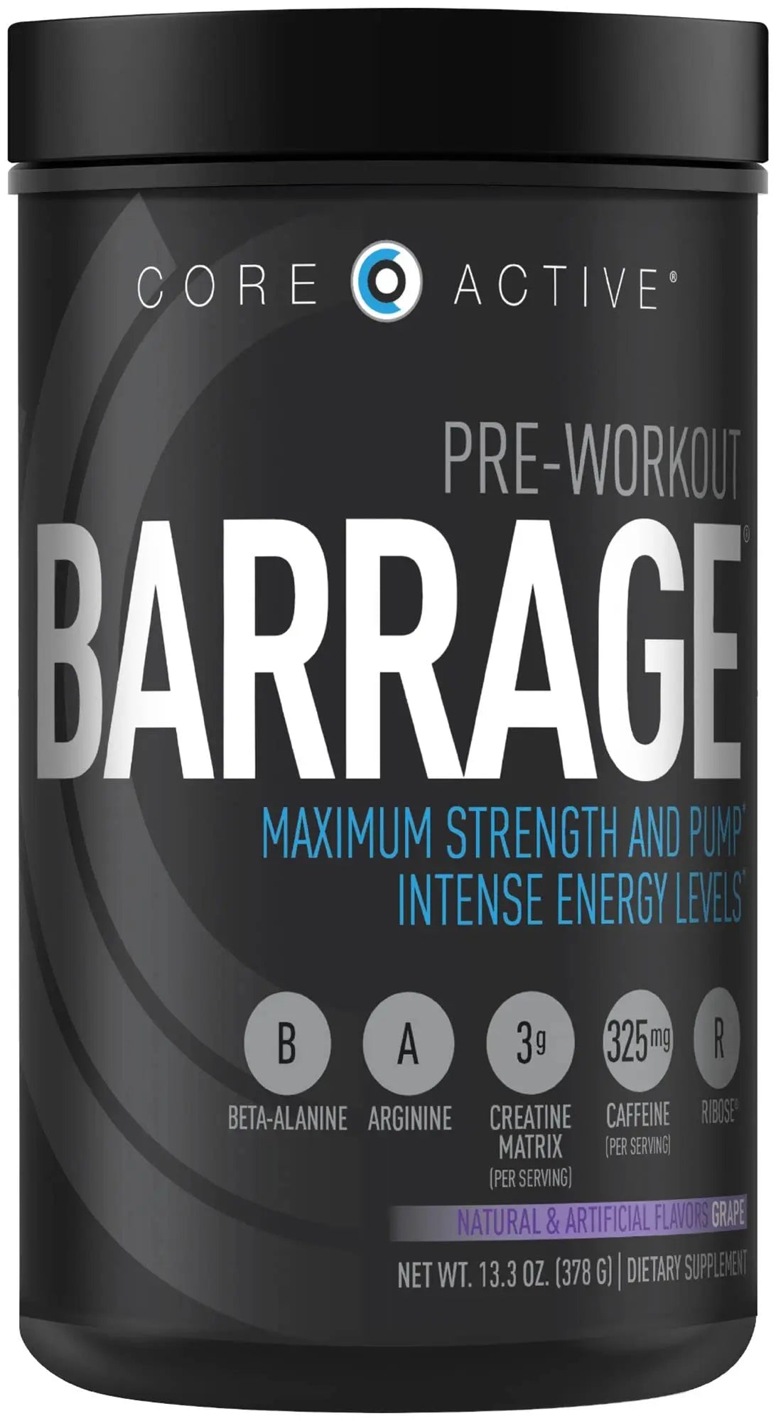 (CORE)ACTIVE Barrage Pre Workout Powder - Preworkout for Women & Men, Creatine (CORE)ACTIVE
