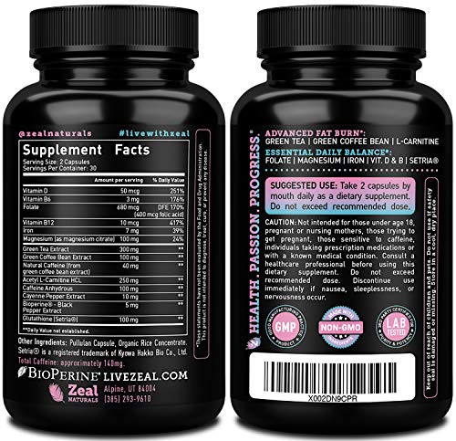 Zeal Naturals Weight Loss Support for Women + Daily Balance Vitmains (Iron, Vitamin D Zeal Naturals