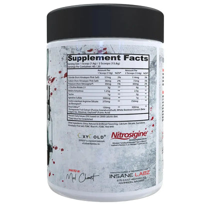 Insane Labz Saw Bloodbath, Non-Stim Pump Pre Workout Powder with Nitrosigine­, OxyGold Insane Labz