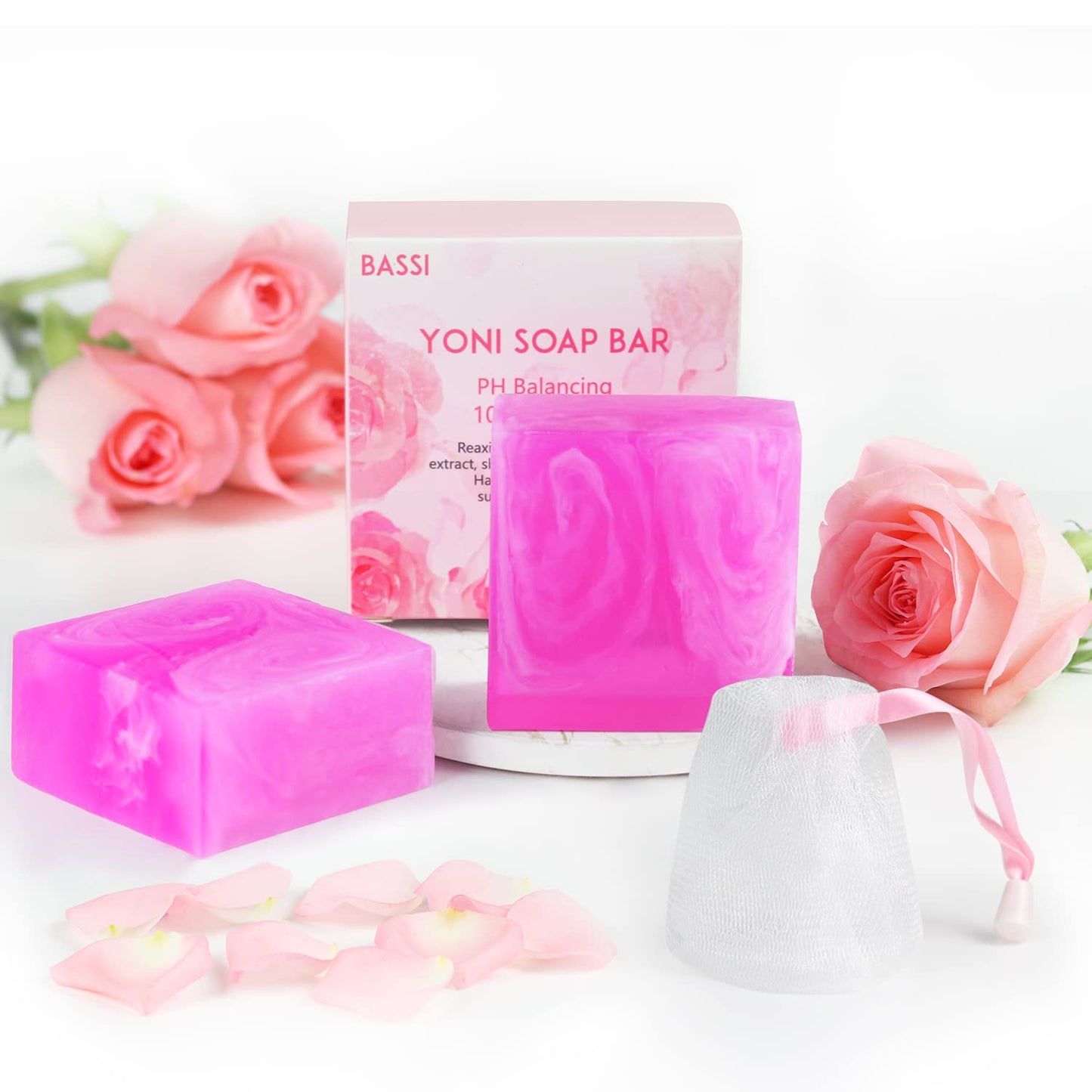 Yoni Soap Bars Vaginal Wash 2 PCS, 100% Natural Organic Yoni Bar Soap for Women Ph Balance Yoni BASSI