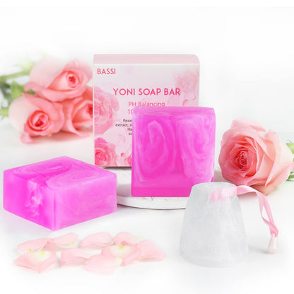 Yoni Soap Bars Vaginal Wash 2 PCS, 100% Natural Organic Yoni Bar Soap for Women Ph Balance Yoni BASSI