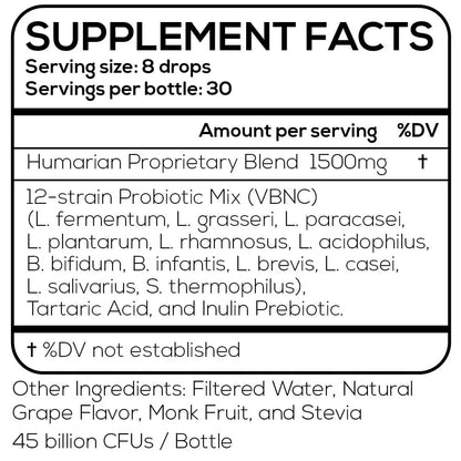 Probonix Humarian Liquid Probiotics for Women - 12-Strain Probiotic Drops to Fortify Women’s Gut Health, Vaginal Health, Immunity and Overall Wellness Probonix