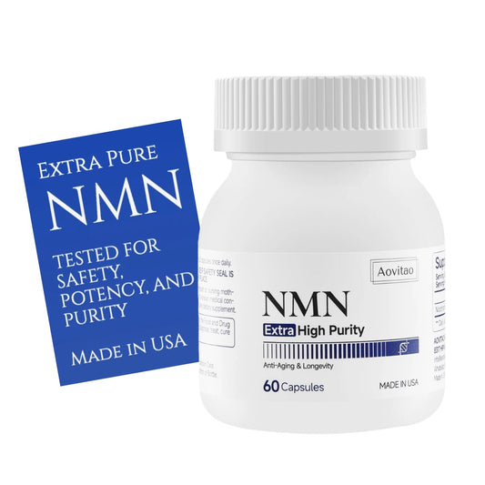 AOVITAO NMN Supplement 500mg Ultra Pure 99.8% | Stabilized Form | Supports NAD+ Production, Cellular Health & Healthy Aging | 60 Capsules AOVITAOBuy Supplements Australia