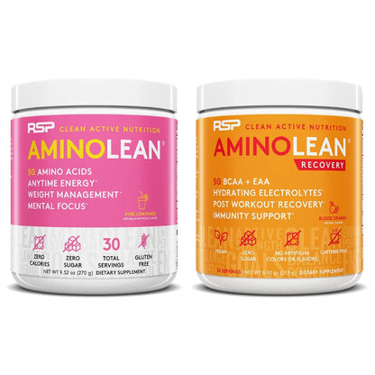RSP NUTRITION AminoLean Pre Workout Energy (Pink Lemonade 30 Servings) RSP NUTRITION