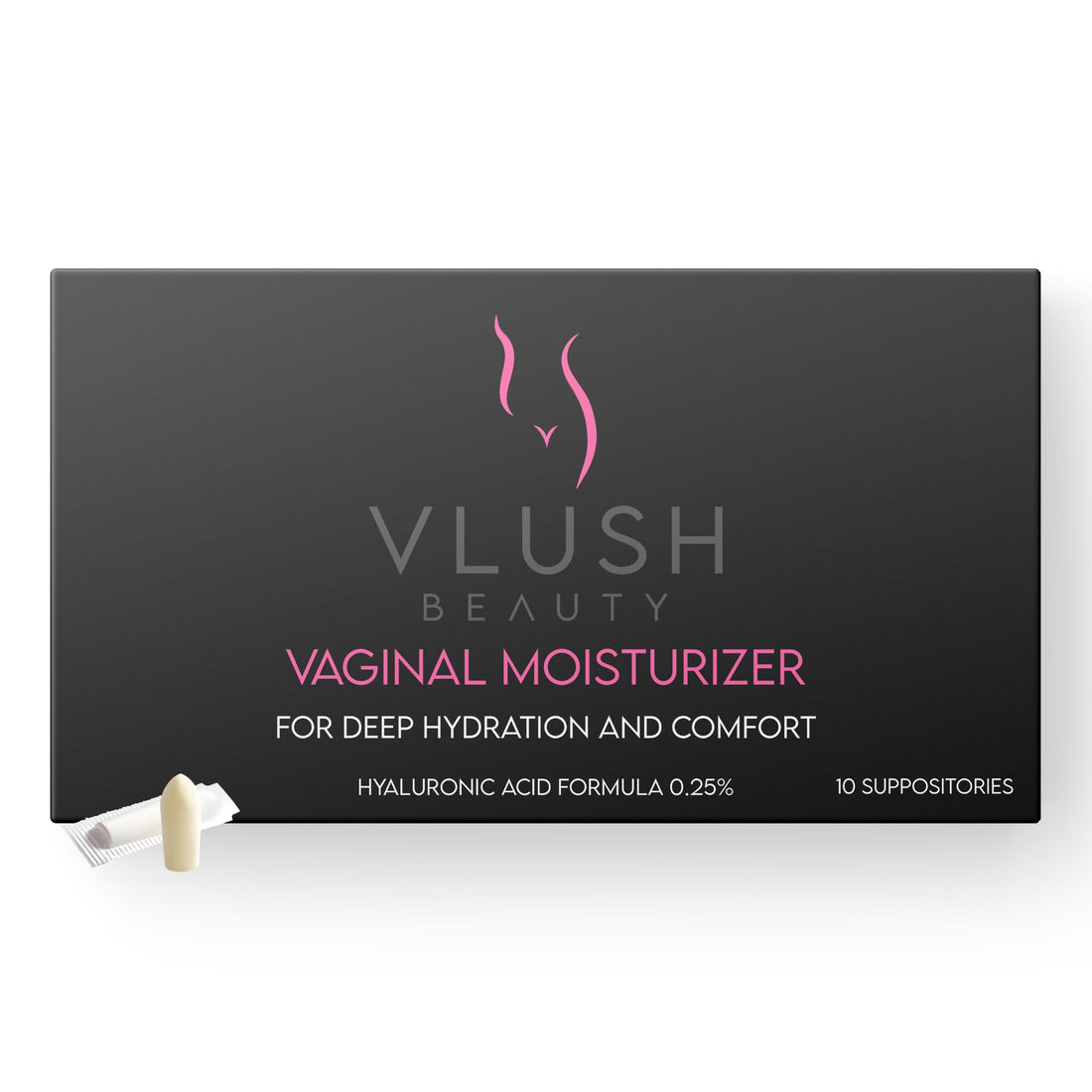 VLUSH Vaginal Moisturizer Suppositories - Deep Hydration with Hyaluronic Acid for Vaginal Dryness, Menopause Support & Daily Comfort, Made in FDA Registered Facility - Hormone-Free (10 Count) VLUSHBuy Supplements Australia