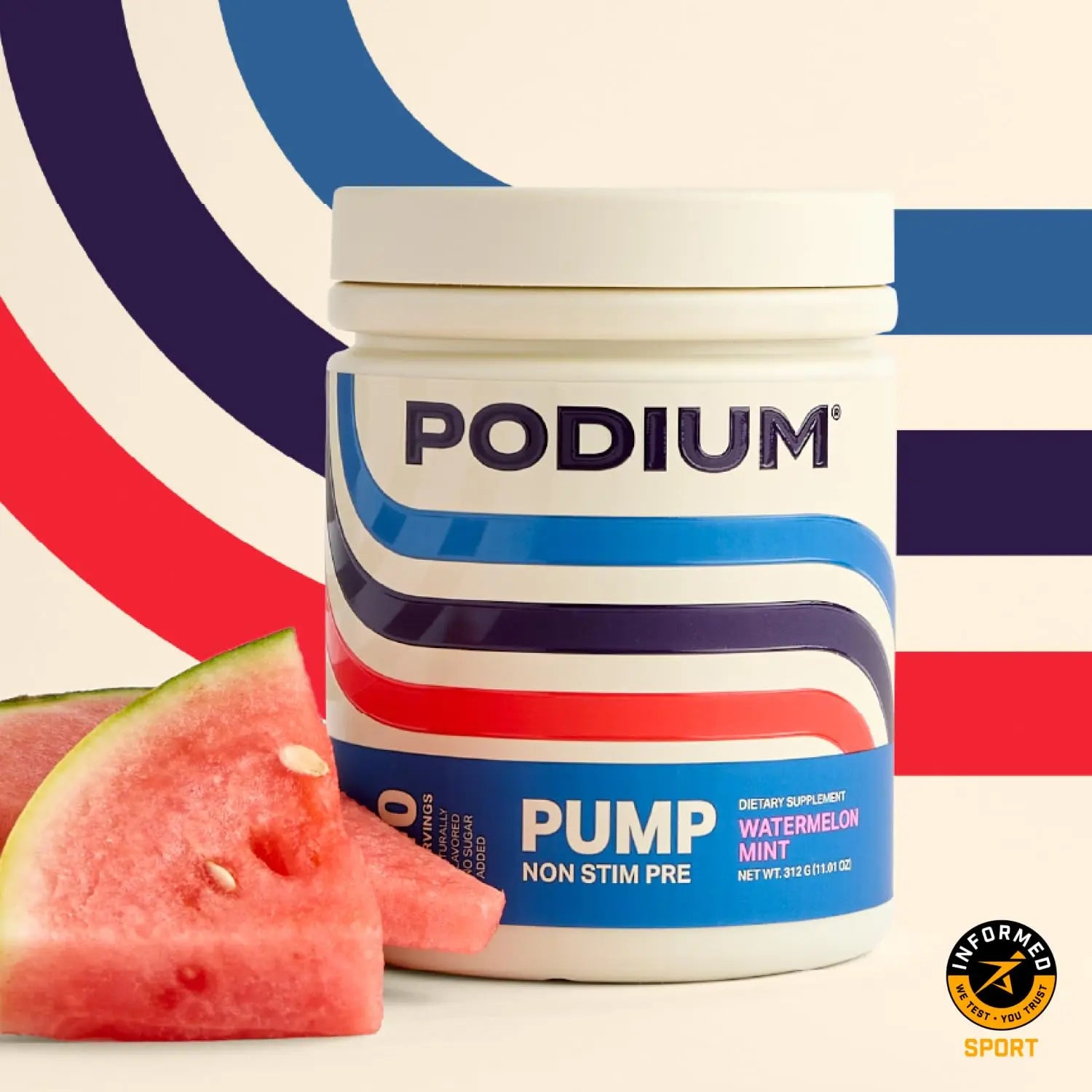 Podium Nutriton, Pump, Stimulant Free Pre-Workout, 40 Servings (Watermelon Mint) Podium Nutrition