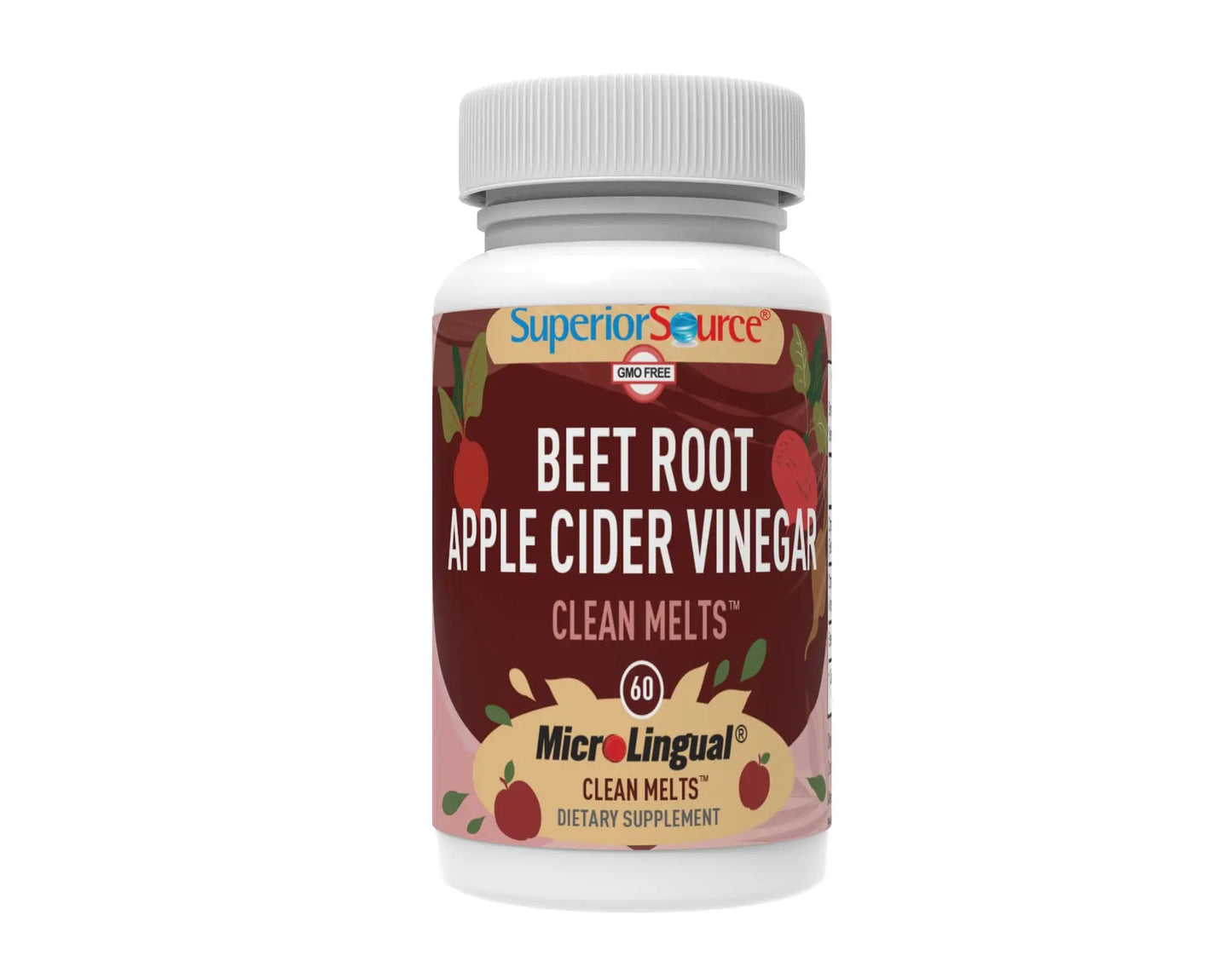 Superior Source Beet Root + Apple Cider Vinegar Clean Melts, 60 Instant Dissolving & Great Superior Source