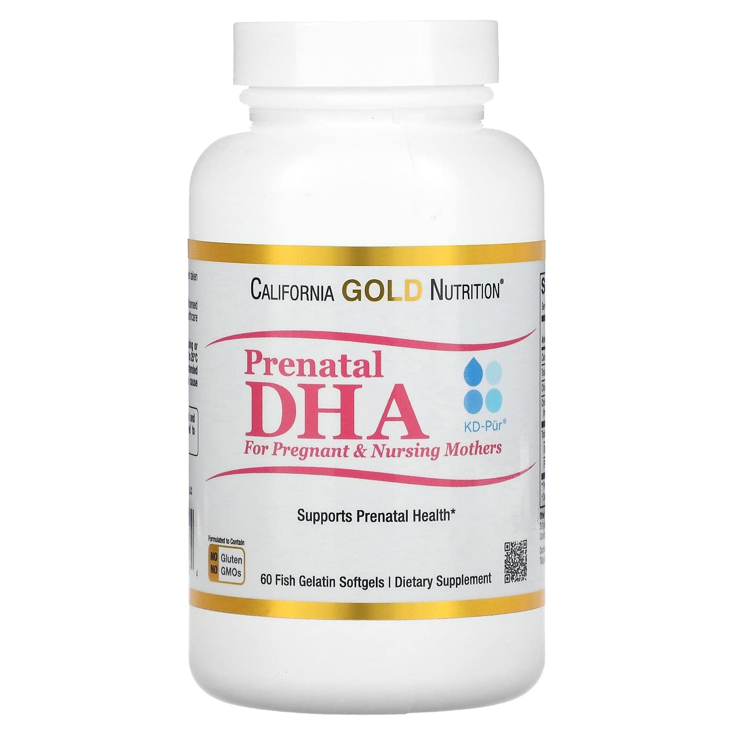 California Gold Nutrition Prenatal DHA for Pregnant and Nursing Mothers, 900 mg, 60 Fish Gelatin Softgels California Gold Nutrition