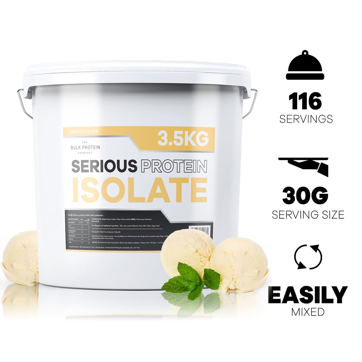 The Bulk Protein Company, Serious Protein Isolate – 3.5kg – Whey Protein Iso The Bulk Protein Company