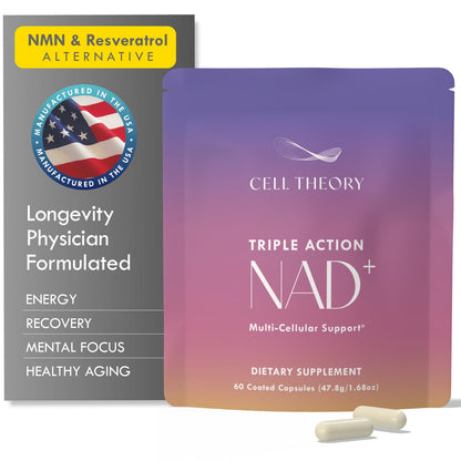 Cell Theory NAD+ Supplement – Triple Action Liposomal NAD+ & NADH Formula for Cellular Energy, Mitochondrial Support, and Longevity, Developed by Dr. Halland, 60 Capsules (30-Day Supply) Cell TheoryBuy Supplements Australia