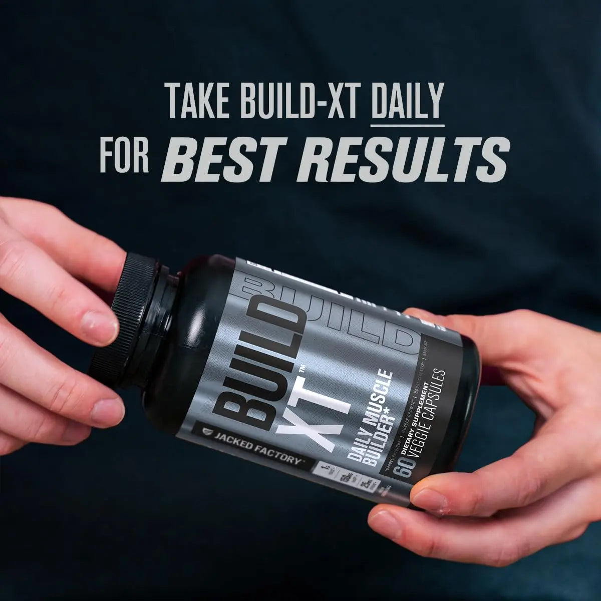 Jacked Factory Muscle Builder Supplement Stack - Build-XT Muscle Builder & N.O. XT Nitric Jacked Factory