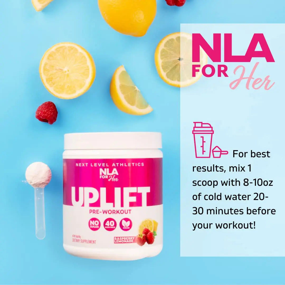 Uplift Pre-Workout for Women (30 Servings) -Raspberry Lemonade-Provides Clean NLA for Her