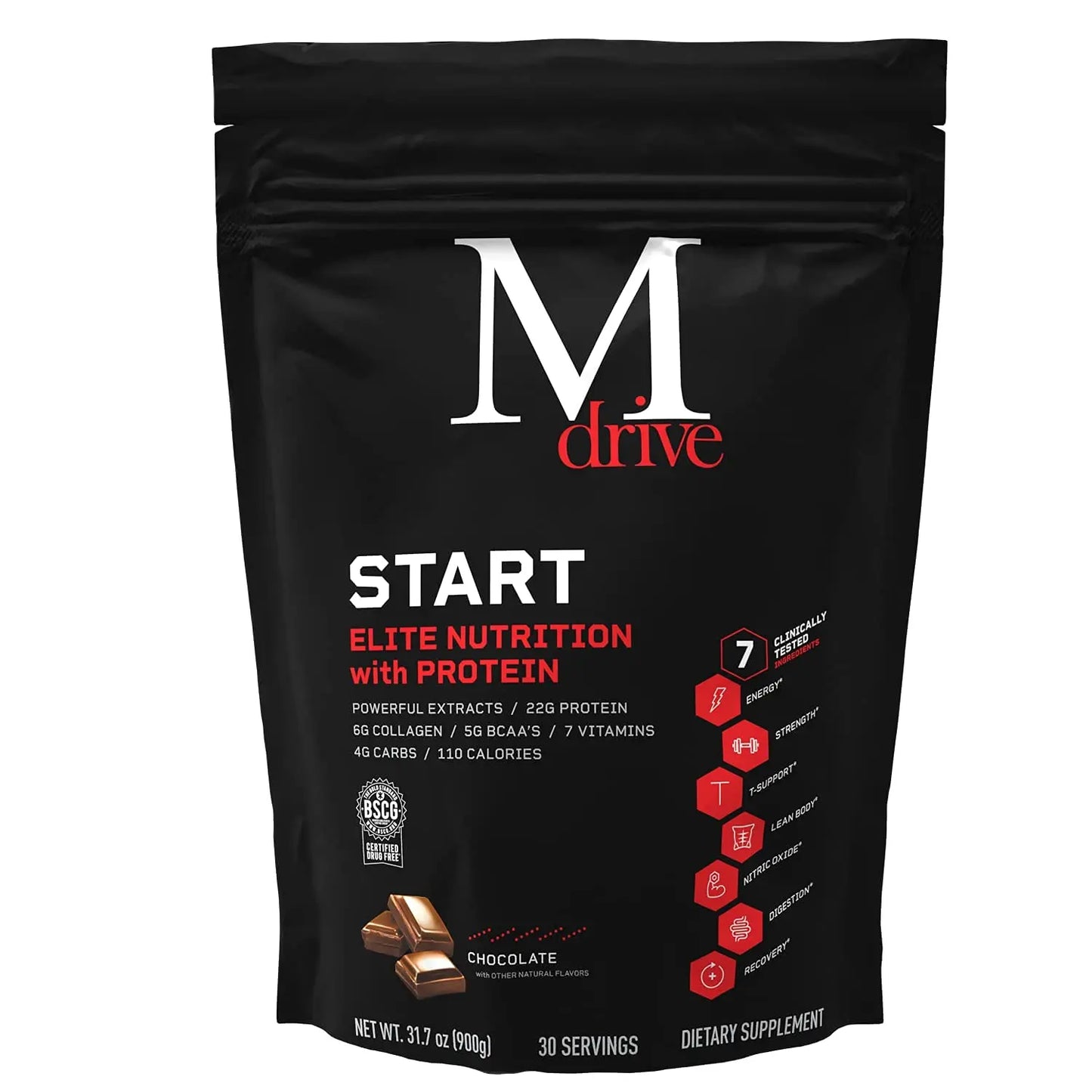 Mdrive Boost & Burn for Men Start Everyday Nutrition & Protein Powder - Natural Energy Mdrive