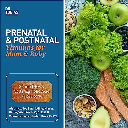 Dr. Tobias Prenatal Vitamin Gummy – Iron Free Prenatal Vitamins with DHA and Folic Acid – Good Source Dr. Tobias
