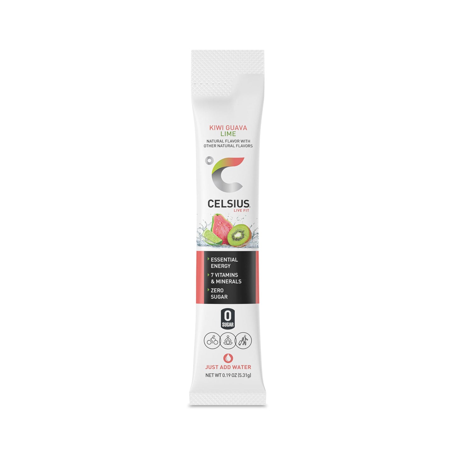 CELSIUS Kiwi Guava Lime On-the-Go Powder Stick Packs, Zero Sugar , 14 Count (Pack of 1) CELSIUSBuy Supplements Australia