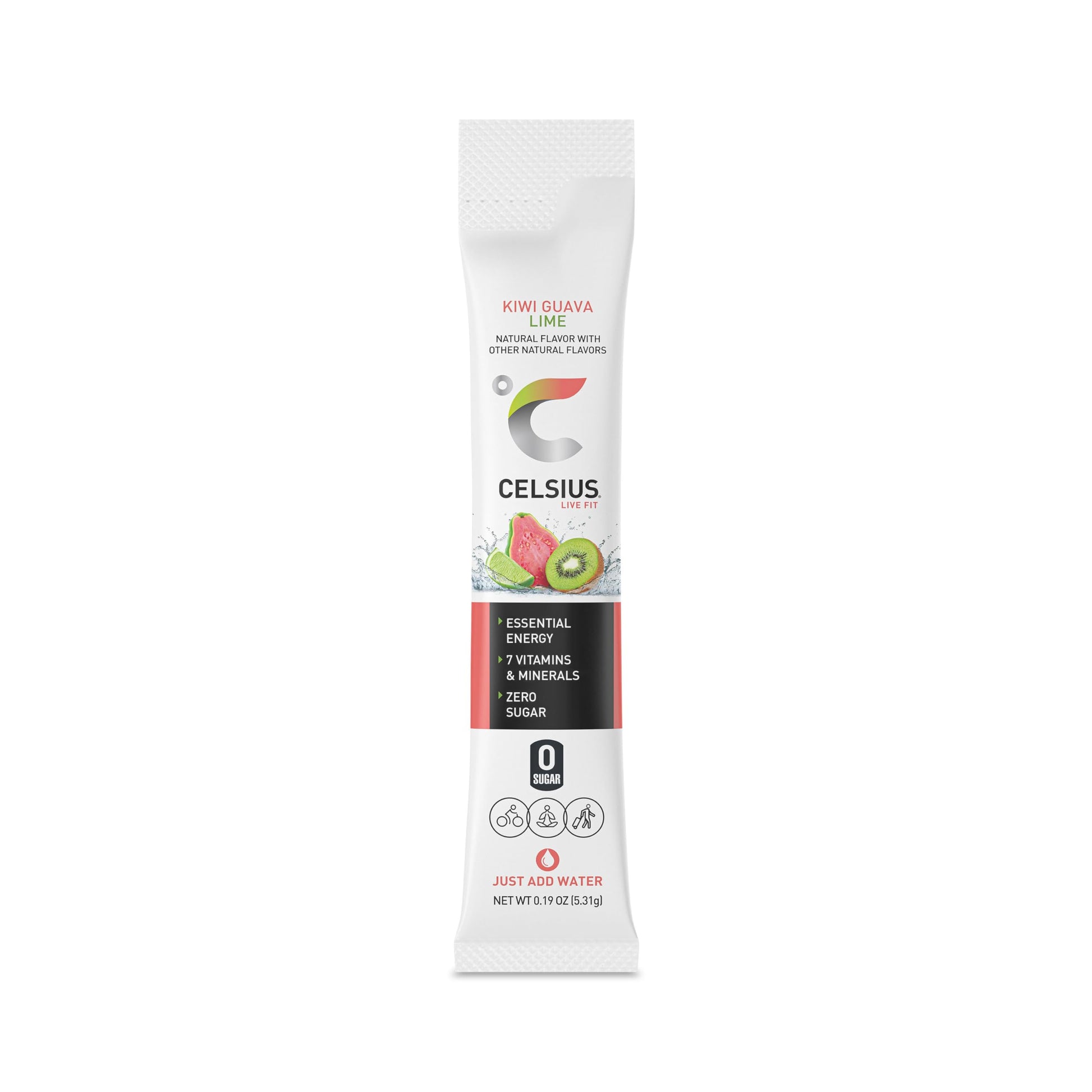 CELSIUS Kiwi Guava Lime On-the-Go Powder Stick Packs, Zero Sugar , 14 Count (Pack of 1) CELSIUSBuy Supplements Australia