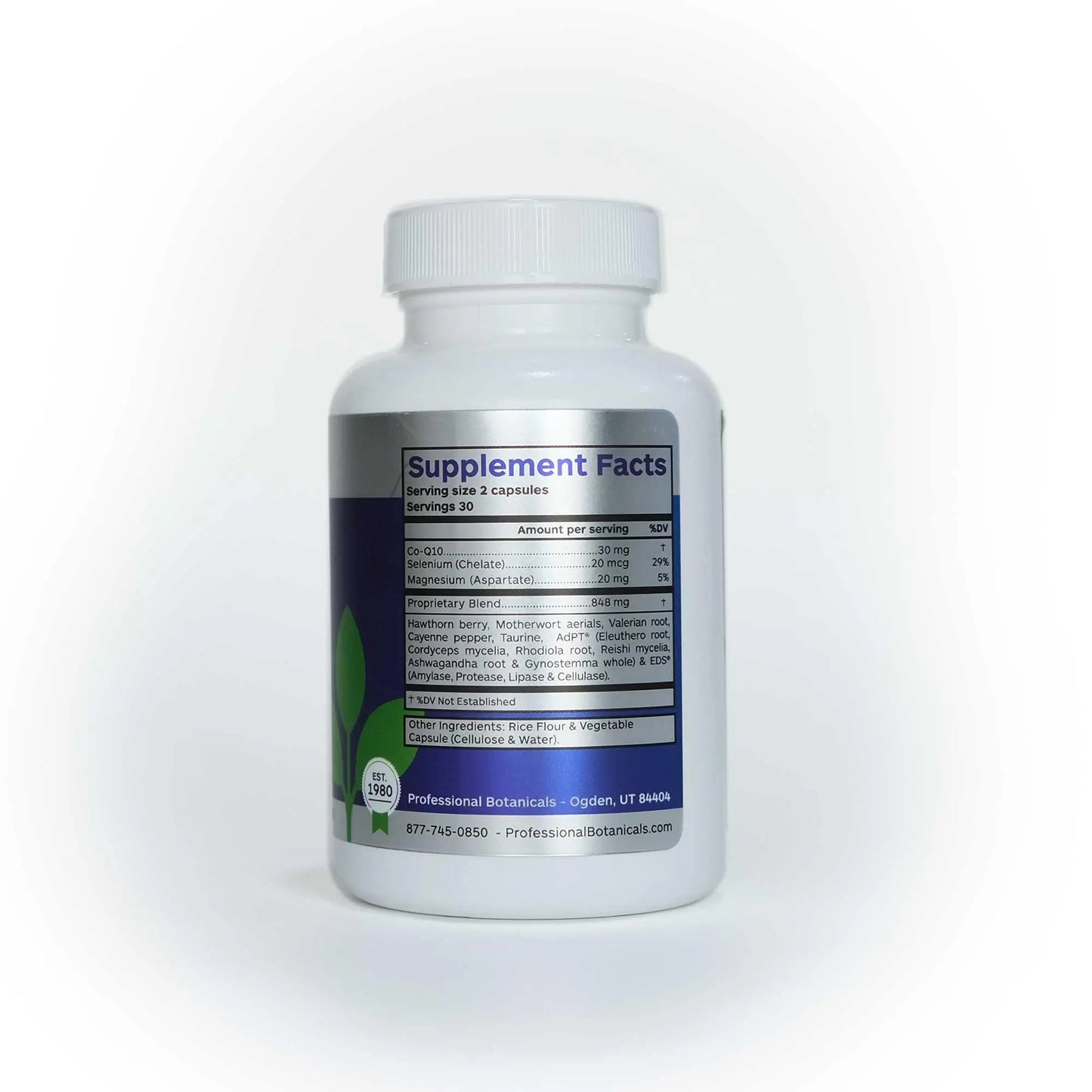 Professional Botanicals Cardio-CoQ CoQ10 - Vegan Formulated Coenzyme Q10 with Hawthorne Berry Valerian Root and Cayenne Pepper - 60 vegetarian capsules Professional Botanicals buy supplements Au