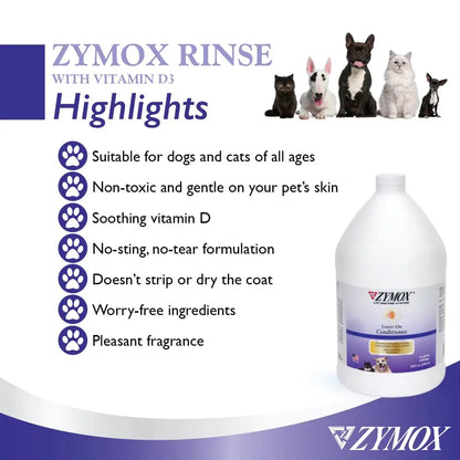 ZYMOX Leave-in Conditioner with Vitamin D3 for Cats & Dogs, 1gal Zymox buy supplements Au