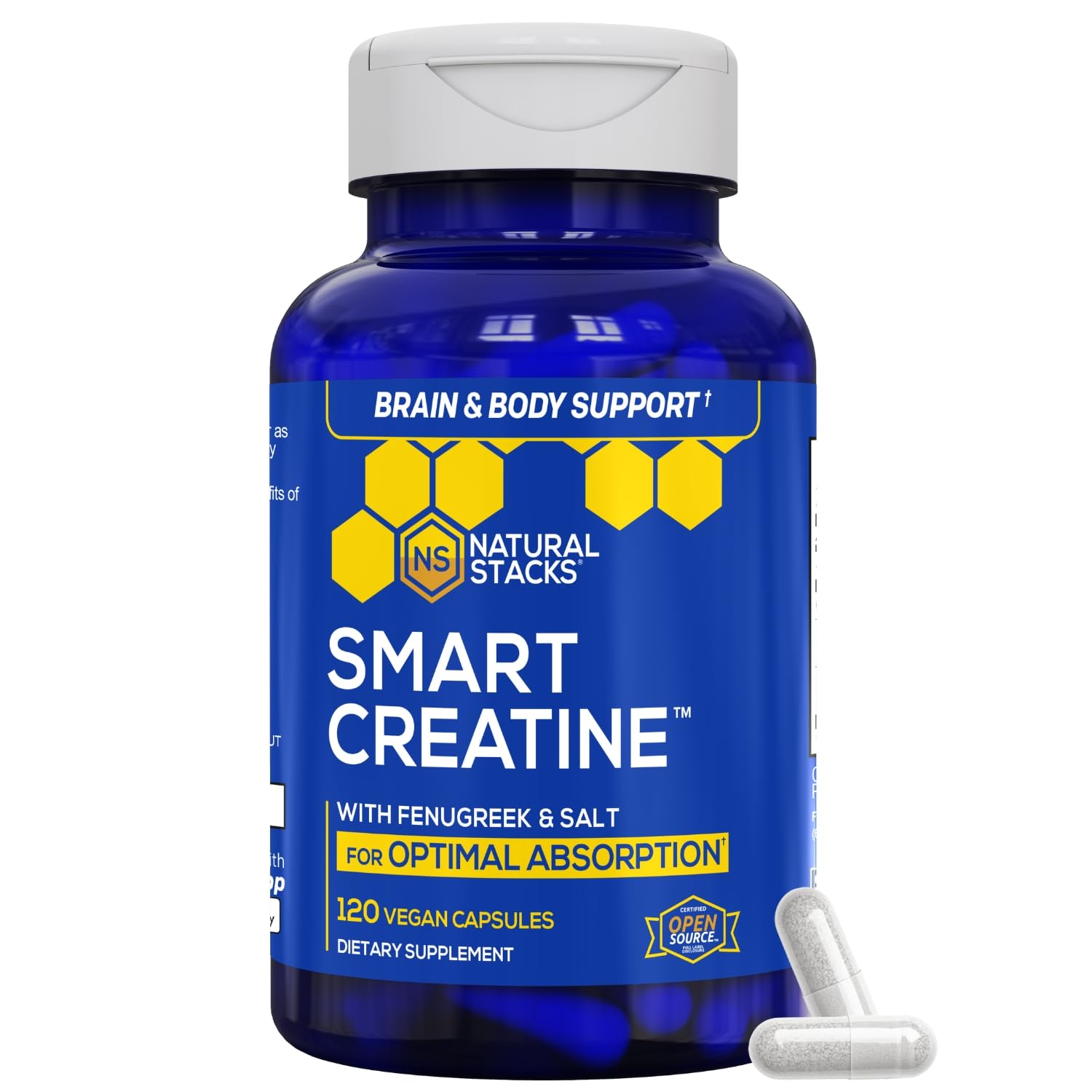 Creatine Monohydrate - 2500mg Creatine Pills - 450mg Fenugreek Extract & 250mg Himalayan Pink Salt - Supports Brain Health, Endurance & Muscle Building - Advanced Absorption Formula - 120 Capsules NATURAL STACKSBuy Supplements Australia
