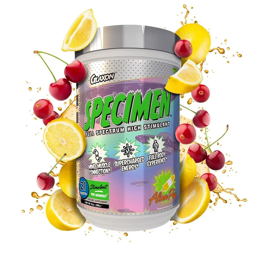 Glaxon Specimen High Stimulant Pre Workout Powder, Preworkout with 300mg Caffeine Glaxon