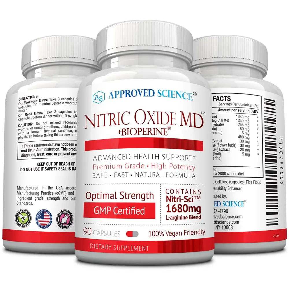 Approved Science Nitric Oxide MD - Muscle Development, Lean Body Mass, Improve Oxygen Approved Science