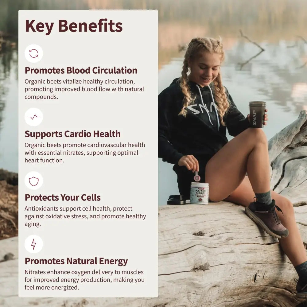 Snap Supplements USDA Organic Beet Root Powder, 3-in-1 Nitric Oxide Supplement Snap Supplements