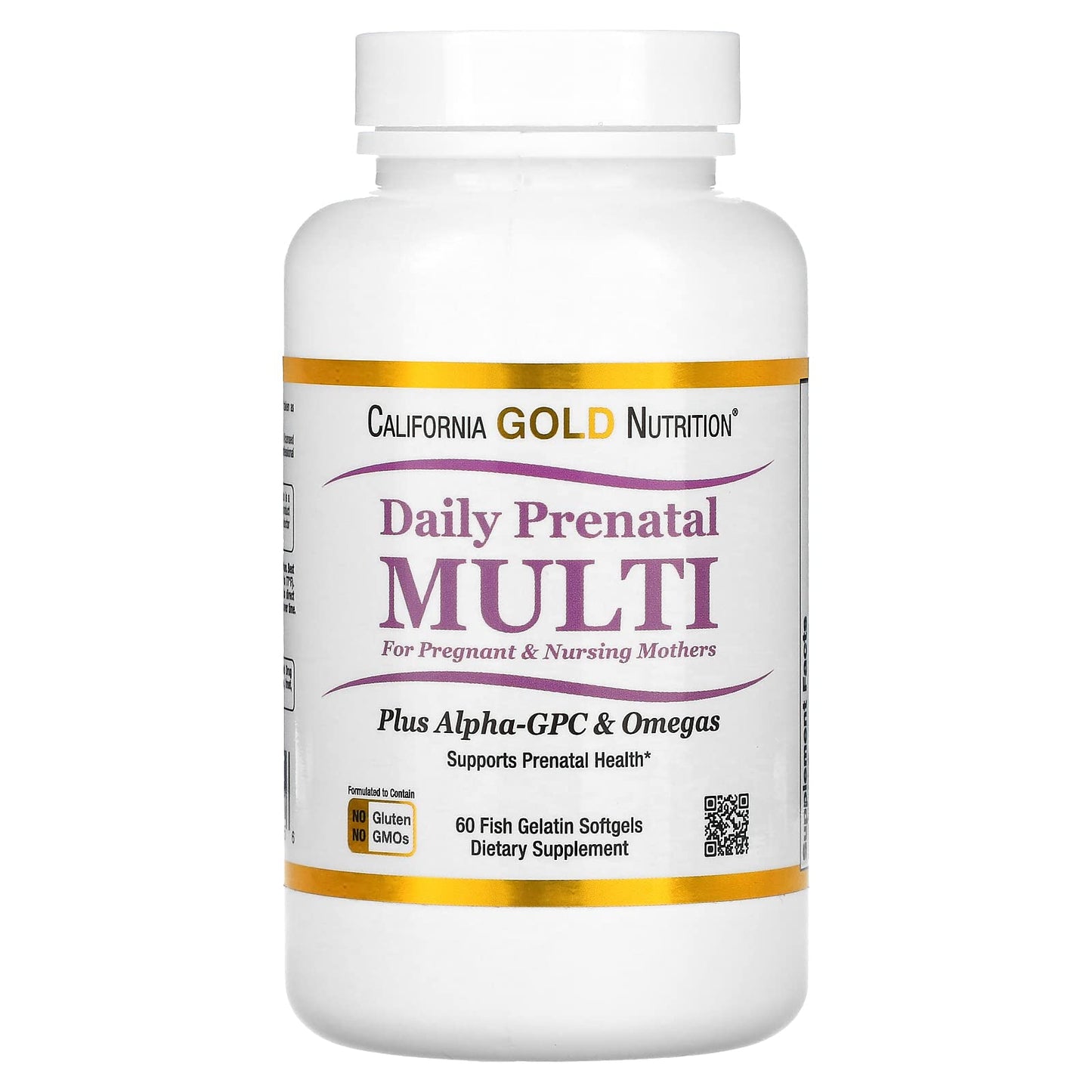 California Gold Nutrition Prenatal MultiVitamin, 60 Fish Gelatin Softgel California Gold Nutrition